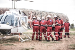 ER24 File - paramedics preparing to load patient into emergency helicopter